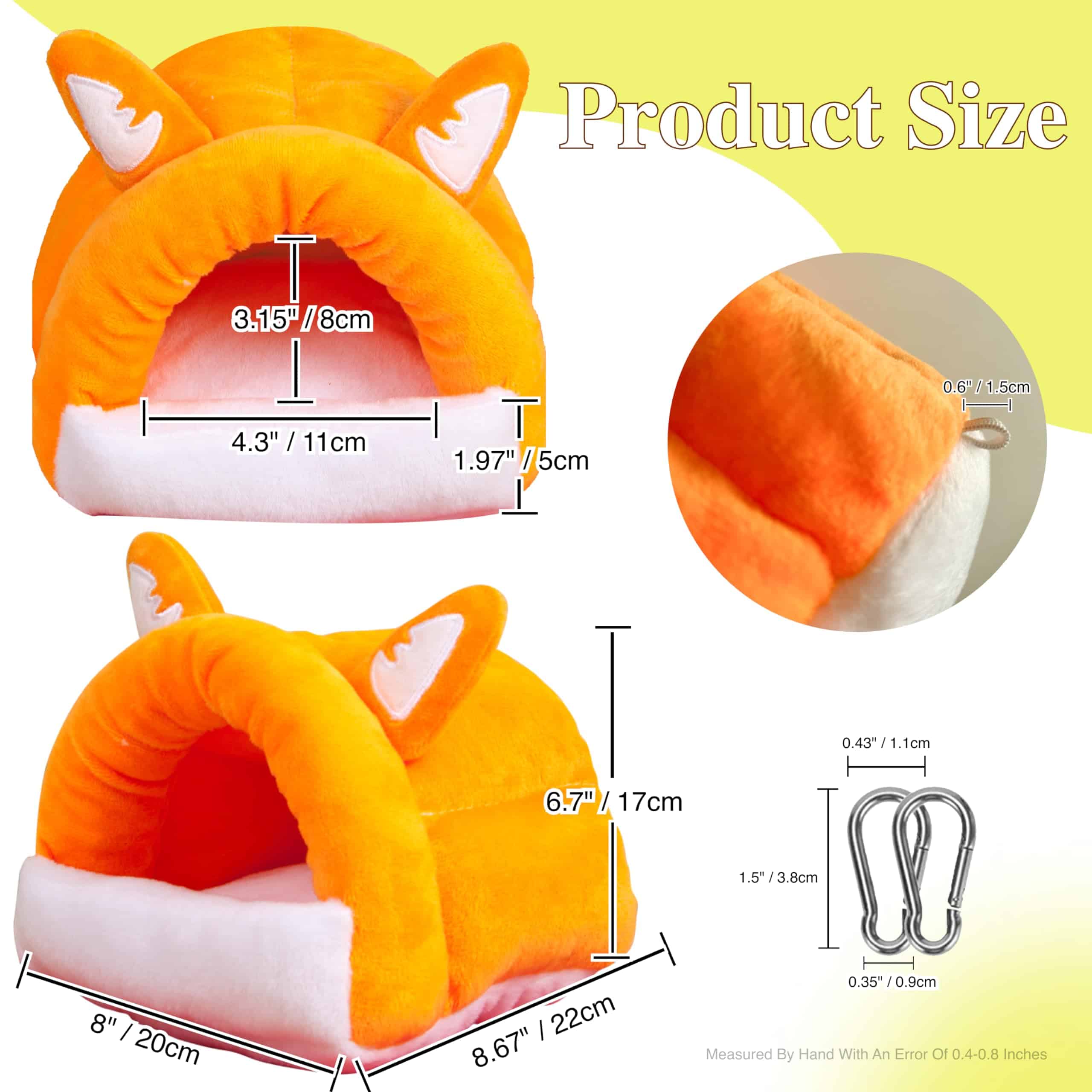 Cama de Escondite para Cobayas JOYIKIYA con 2 Ganchos Casa - Imagen 3