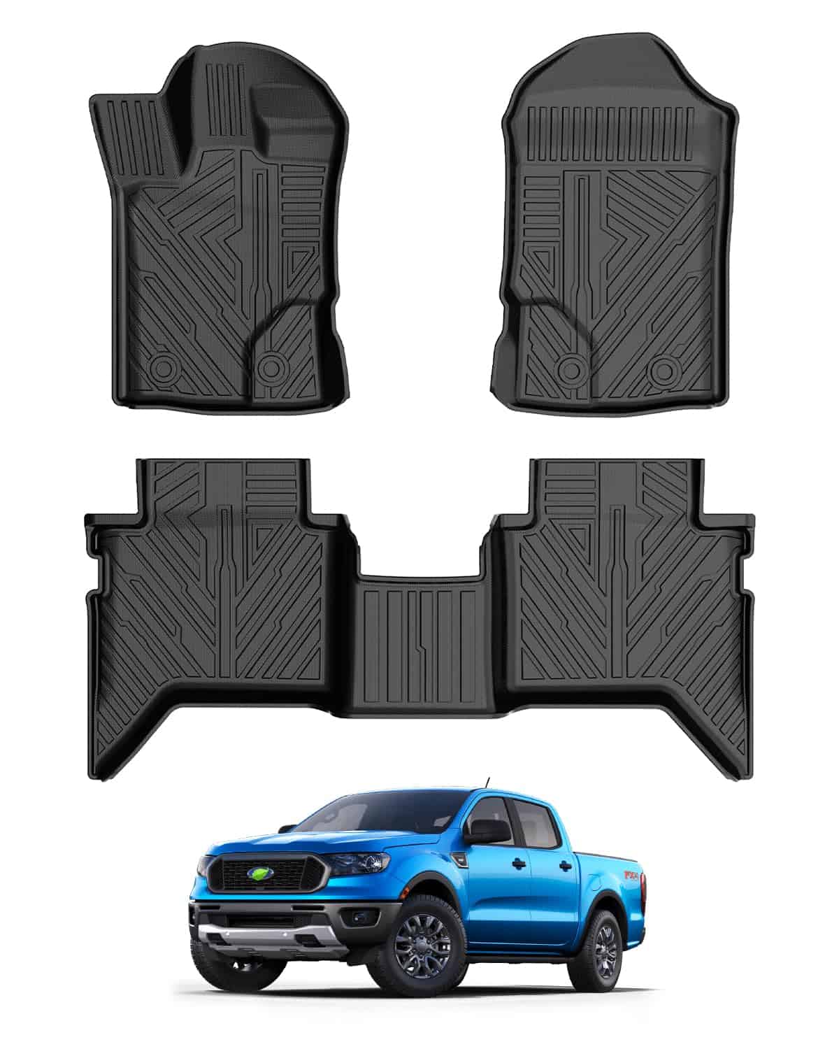 Tapetes Mixsuper para Ford Ranger Supercrew Cab 2019-2024