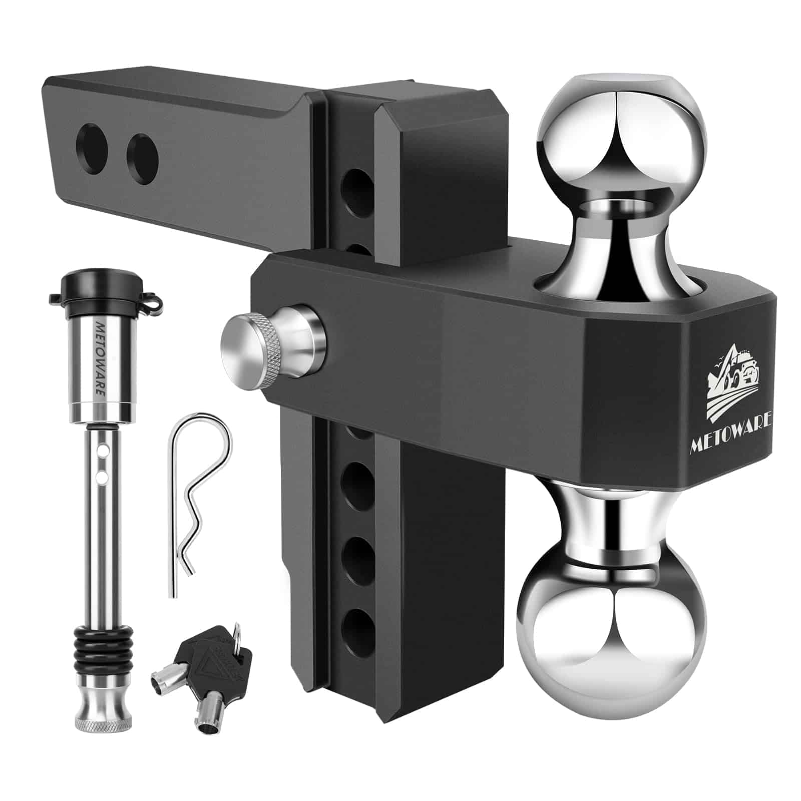 Enganche de remolque ajustable METOWARE - -Negro