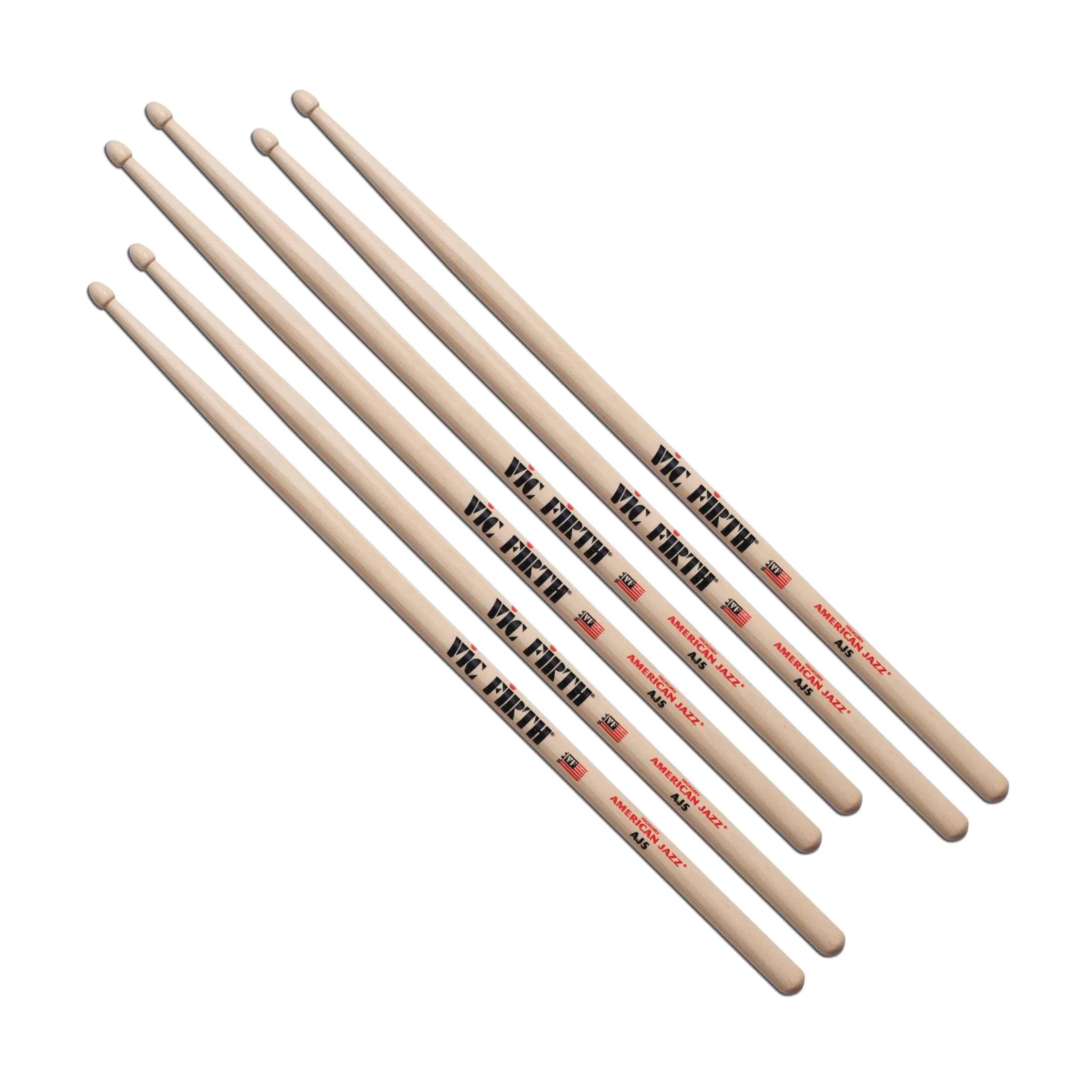 Baquetas Vic Firth American Jazz 5 AJ5 - Paquete de 3