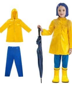Disfraz de Coraline para Niños Amarillo Traje de Lluvia y