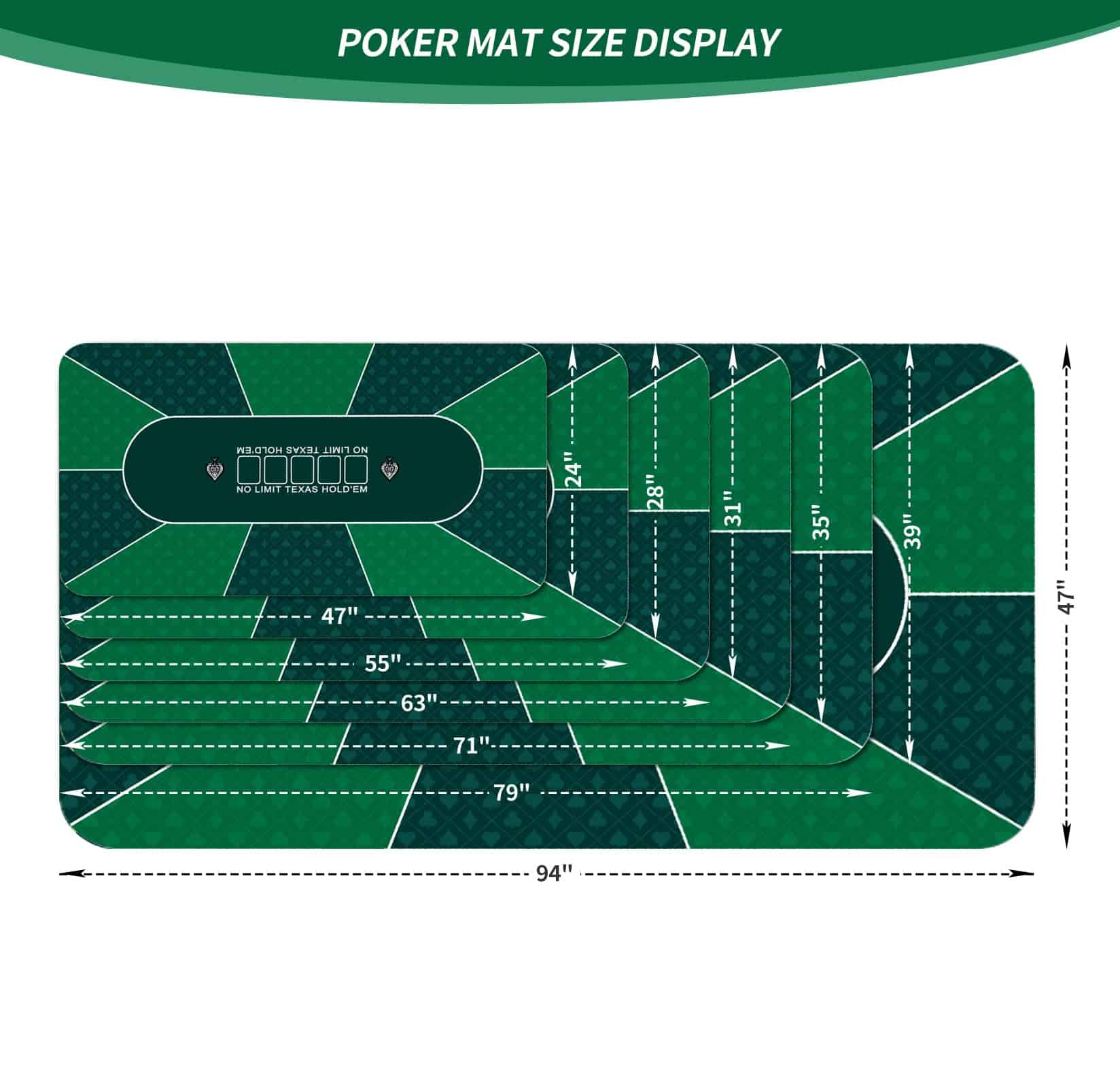 nuveti Tapete de Poker - 94 x 47 pulgadas Tapete de Juego - Imagen 3