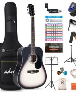 Kit de Guitarra Acústica ADM Dreadnought con -Gris