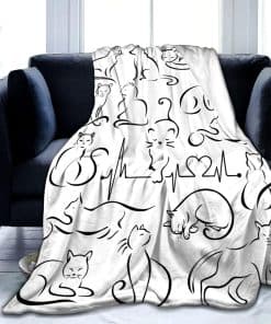 Manta de gato suave y acogedora, manta de felpa cálida y