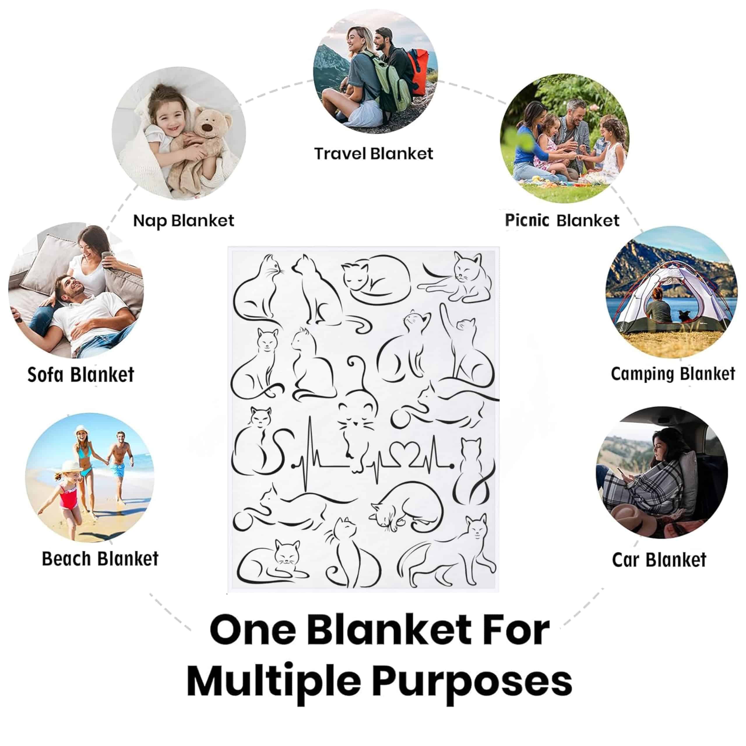 Manta de gato suave y acogedora, manta de felpa cálida y - Imagen 3