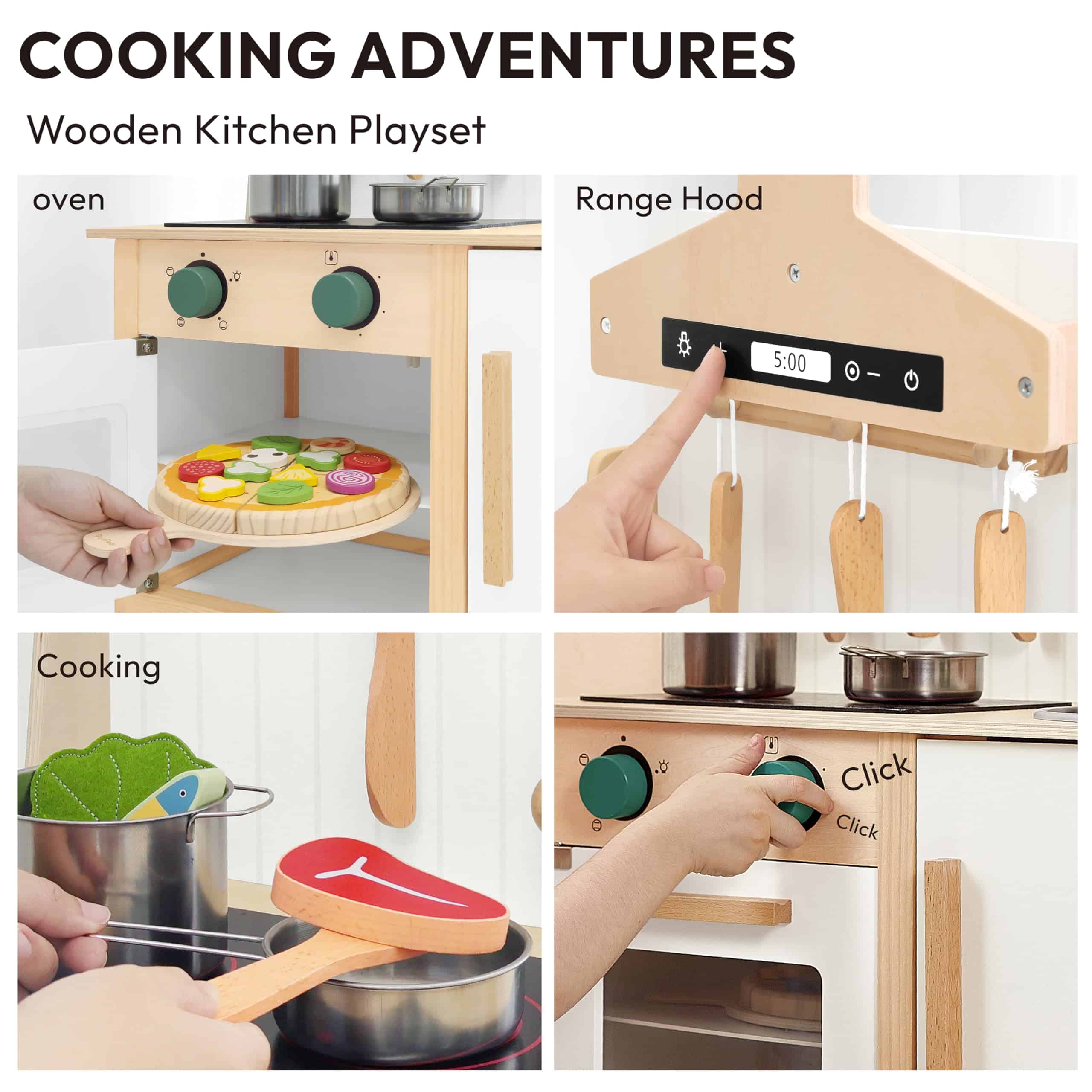 Set de Cocina PairPear para Niños, Juguetes de Madera para - Imagen 4