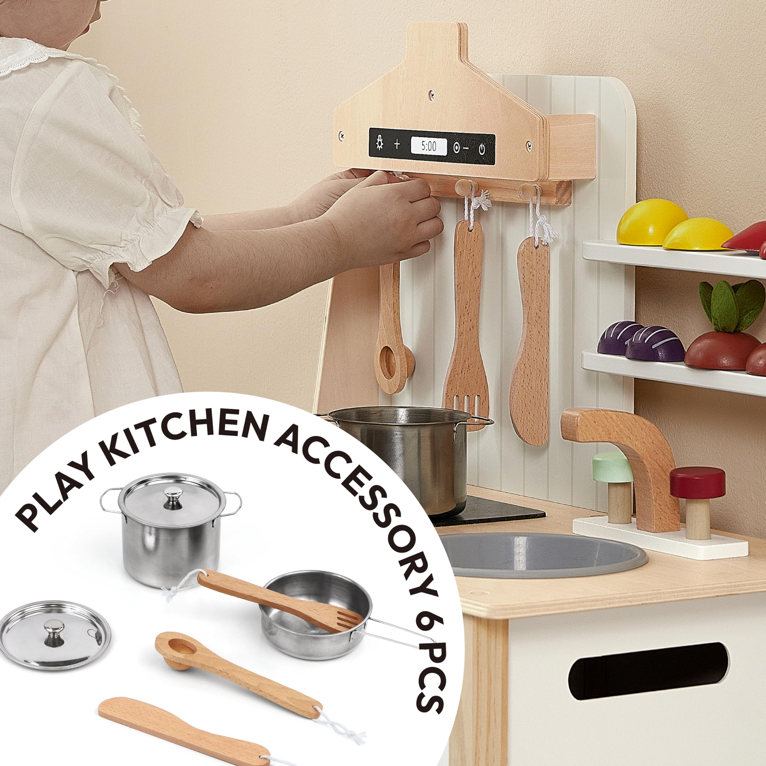 Set de Cocina PairPear para Niños, Juguetes de Madera para - Imagen 3