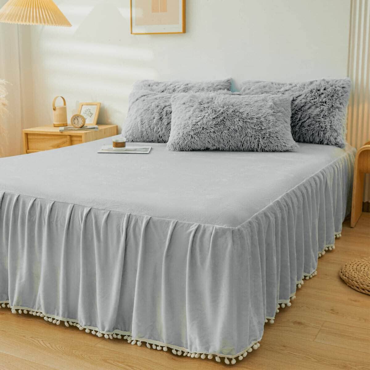 Juego de Cubrecama Gris Fluffy ERLOXO Queen - Juego de Ropa - Imagen 7