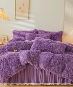Juego de Funda nórdica de Pelusa Morada ERLOXO para Cama