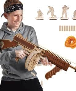 Rompecabezas de madera en 3D para adultos, Pistola Tommy de
