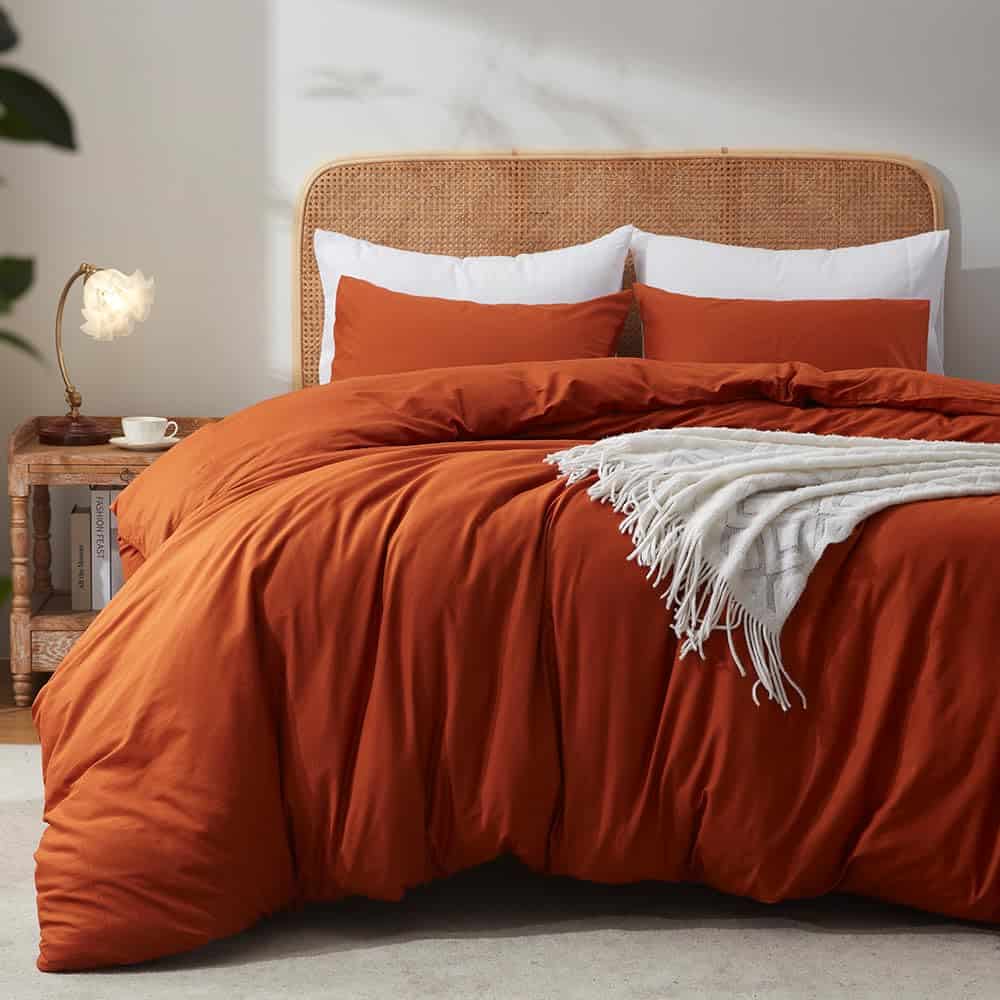 Juego de Funda de Edredón Twin, 100% Algodón Lavado con