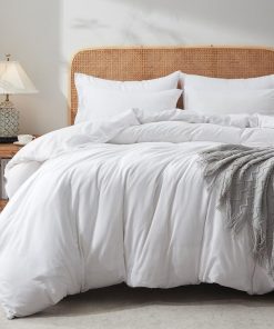 Juego de Funda de Edredón Blanco Tamaño King BedTreat -