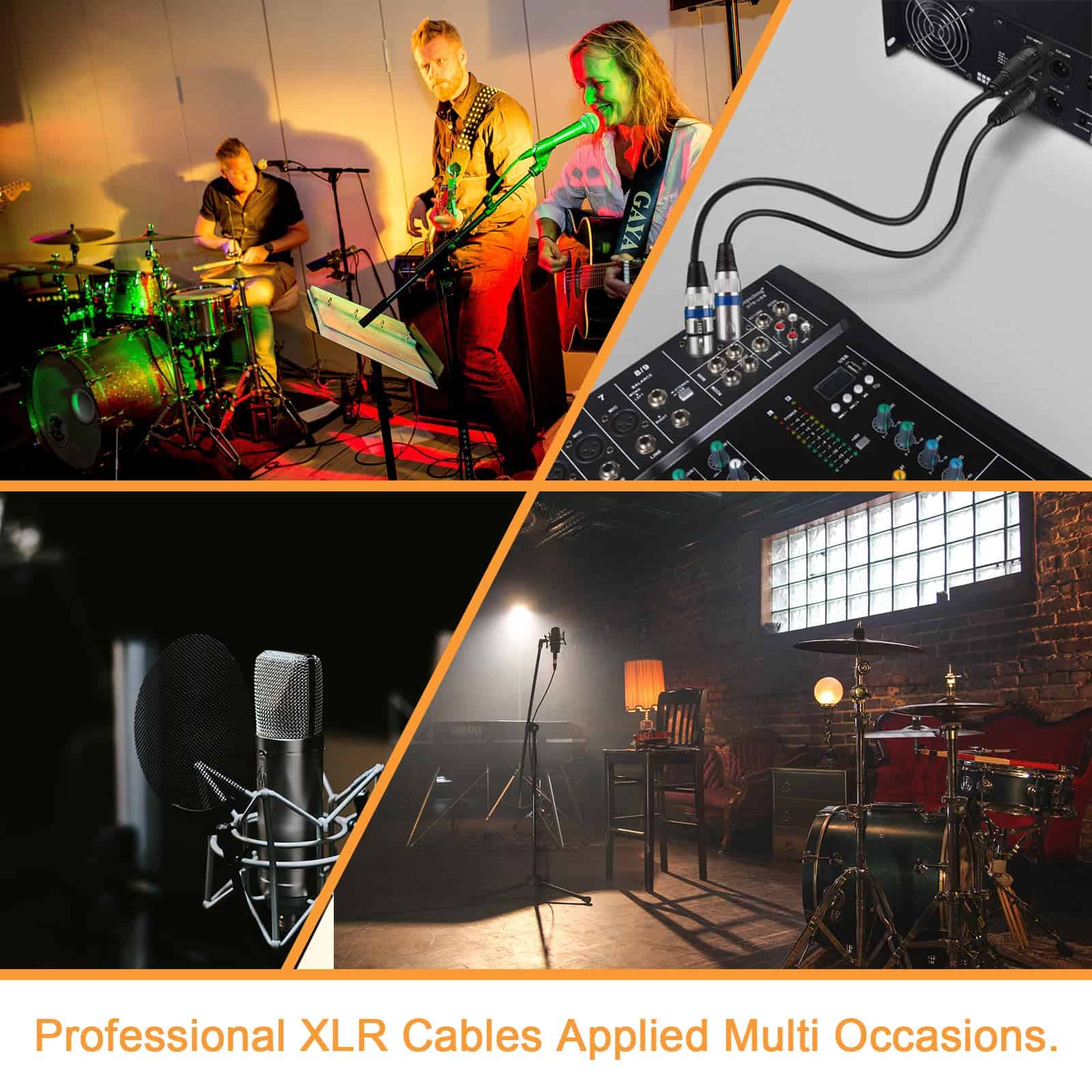 Cables XLR AeeKoo 50 pies 2 Pack, Cable de Micrófono - Imagen 4