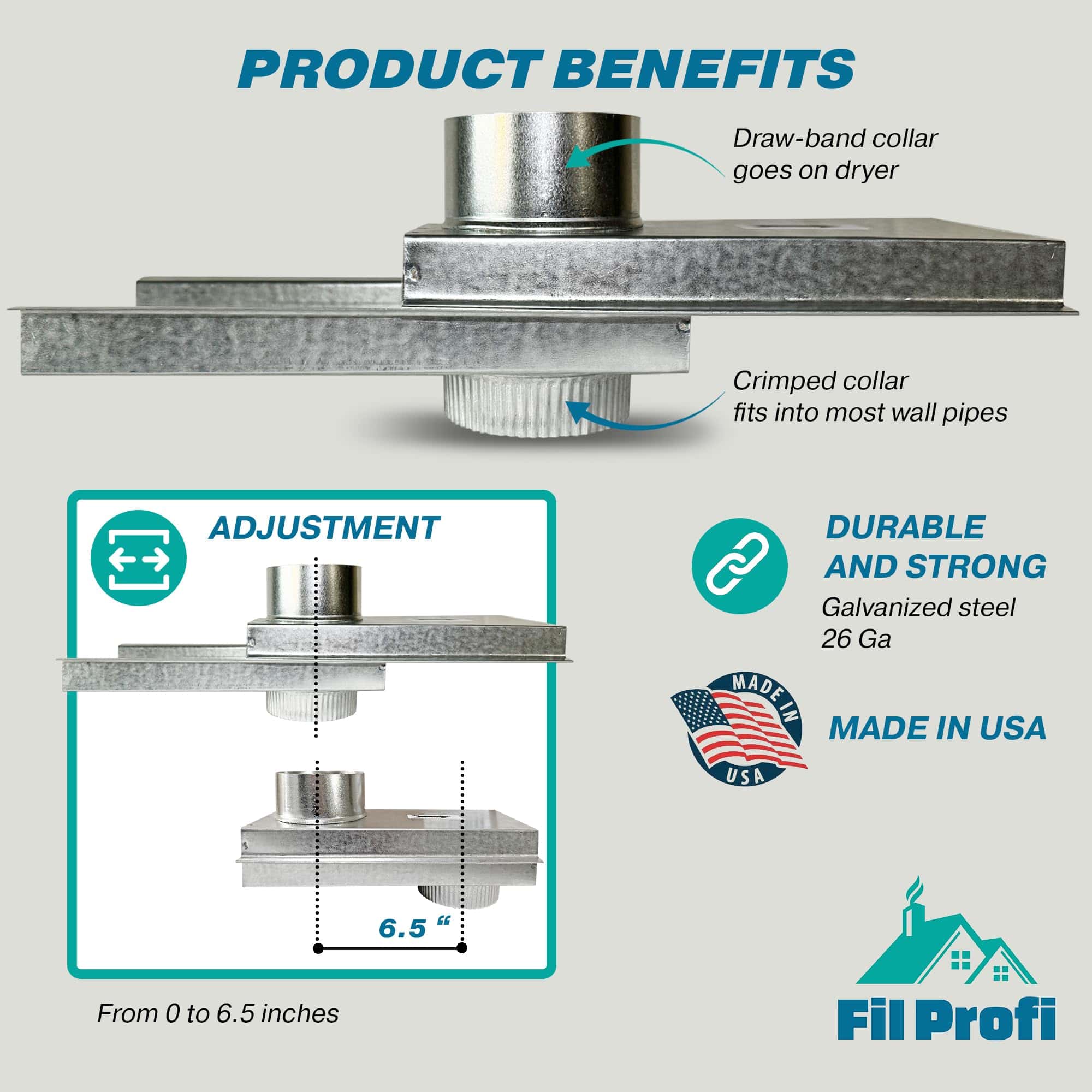 Adaptador de ventilación para secadora FilProfi - Extensión - Imagen 5