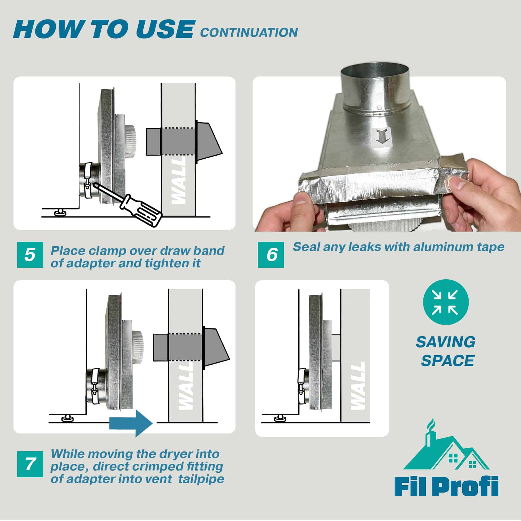 Adaptador de ventilación para secadora FilProfi - Extensión - Imagen 8
