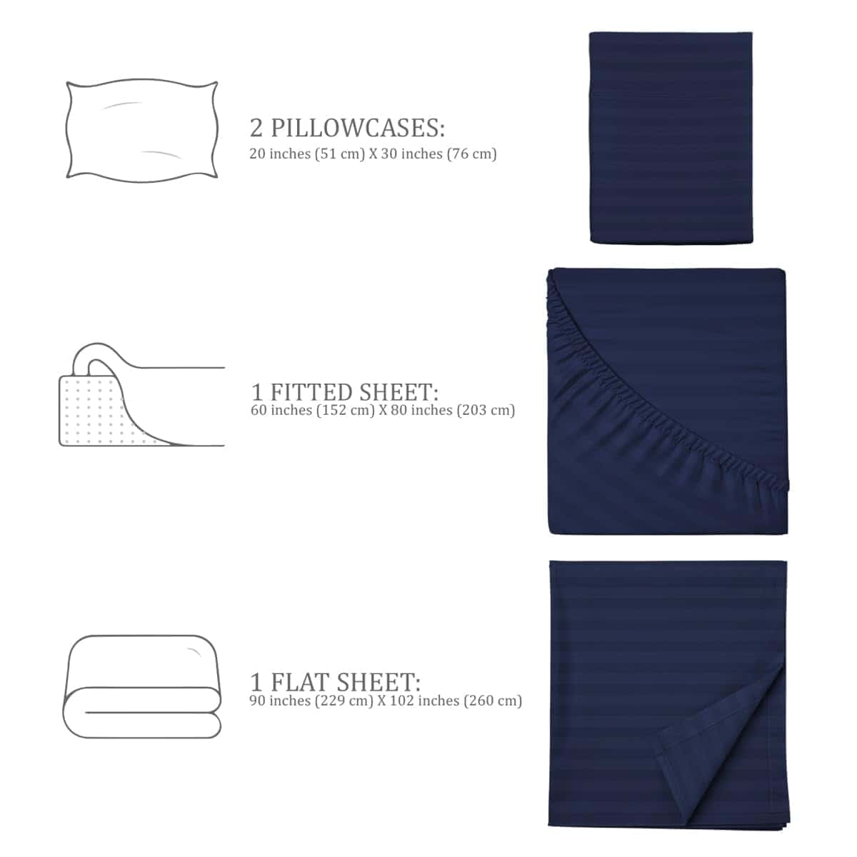 Juego de Sábanas BLISSI HOME Hotel Collection -Azul Marino - Imagen 4