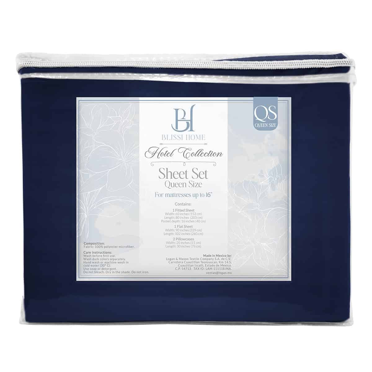 Juego de Sábanas BLISSI HOME Hotel Collection -Azul Marino - Imagen 8