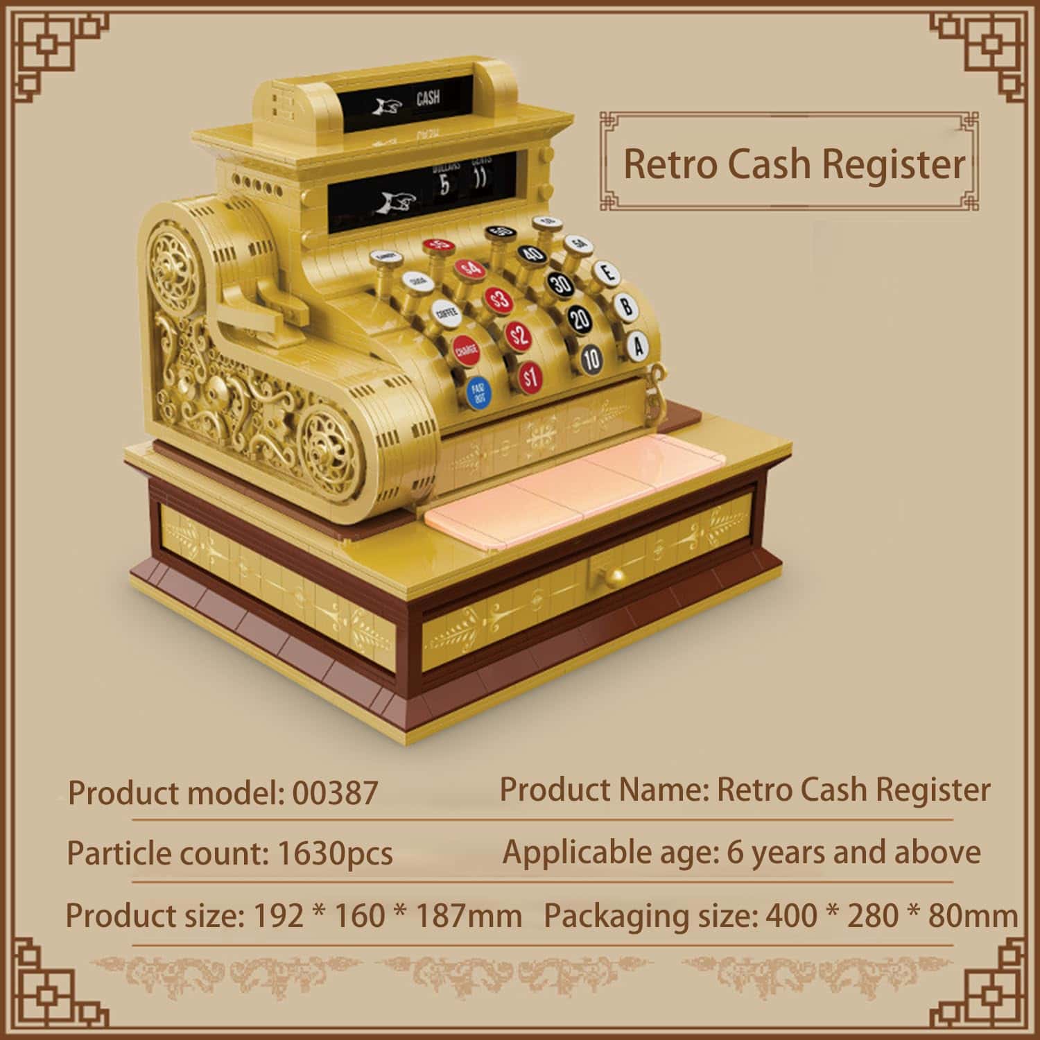 Juguete de Caja Registradora Vintage de 1630 piezas para - Imagen 6