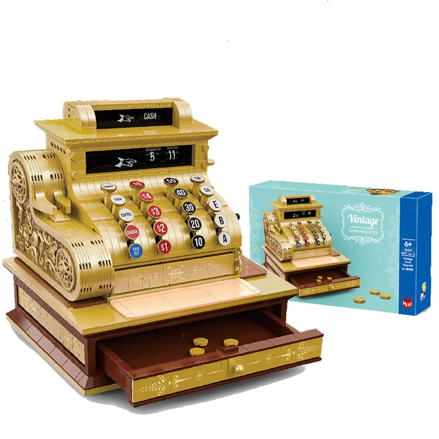 Juguete de Caja Registradora Vintage de 1630 piezas para