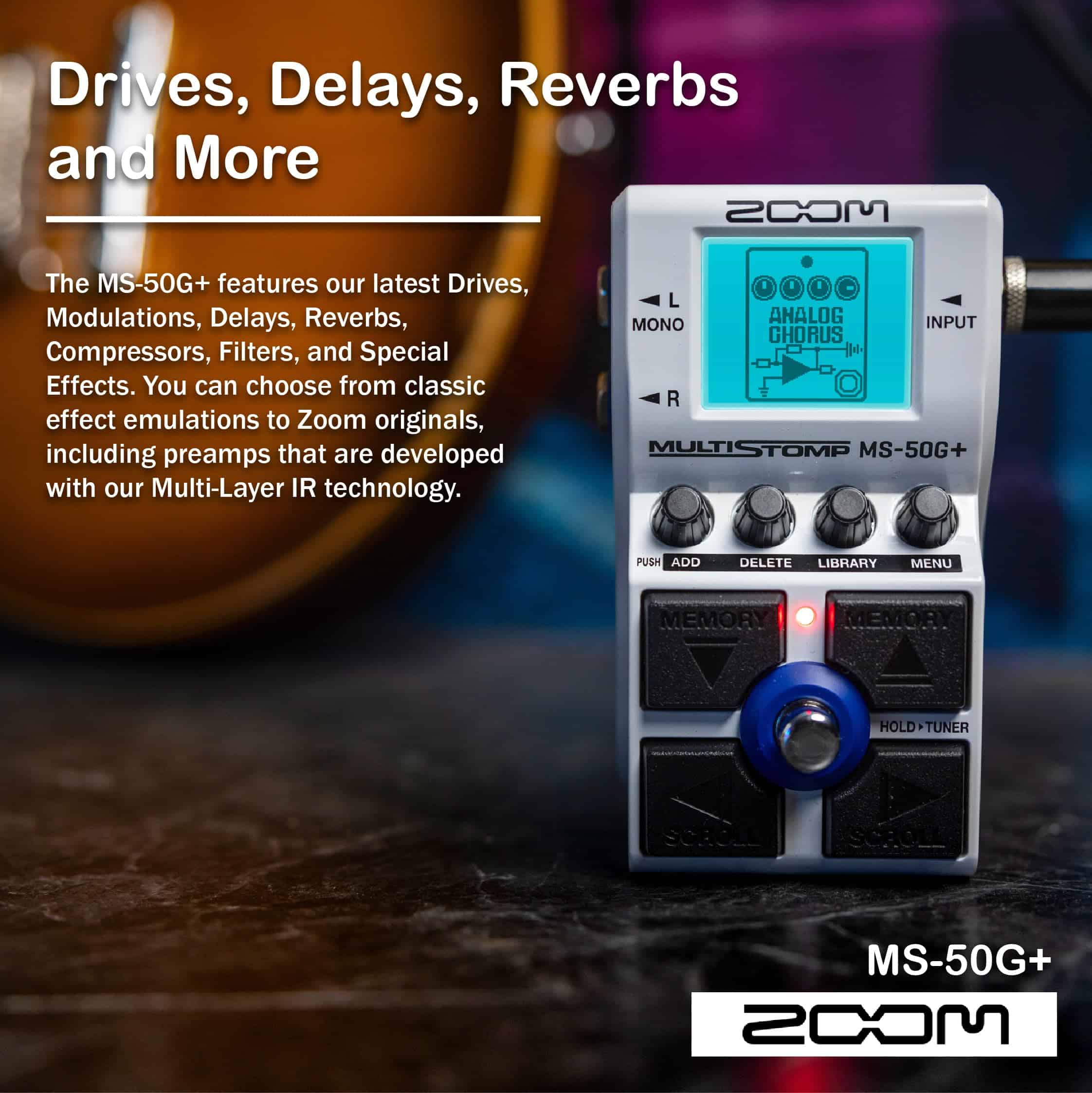 Paquete de pedal multiefectos Zoom MS-50G+ MultiStomp para - Imagen 3