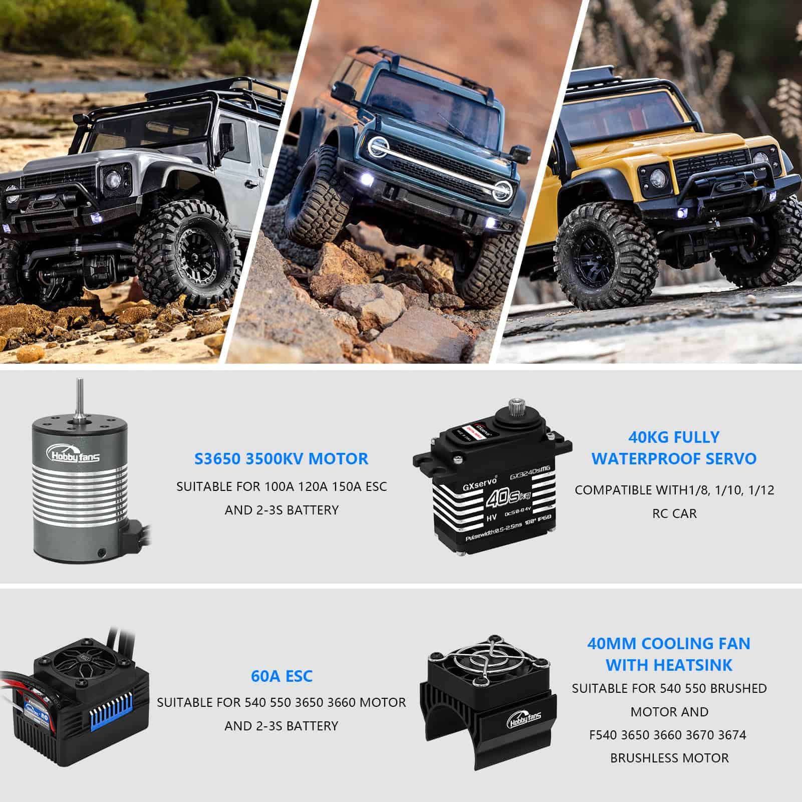 Motor sin escobillas Hobby Fans S3650 3500KV Impermeable - Imagen 9