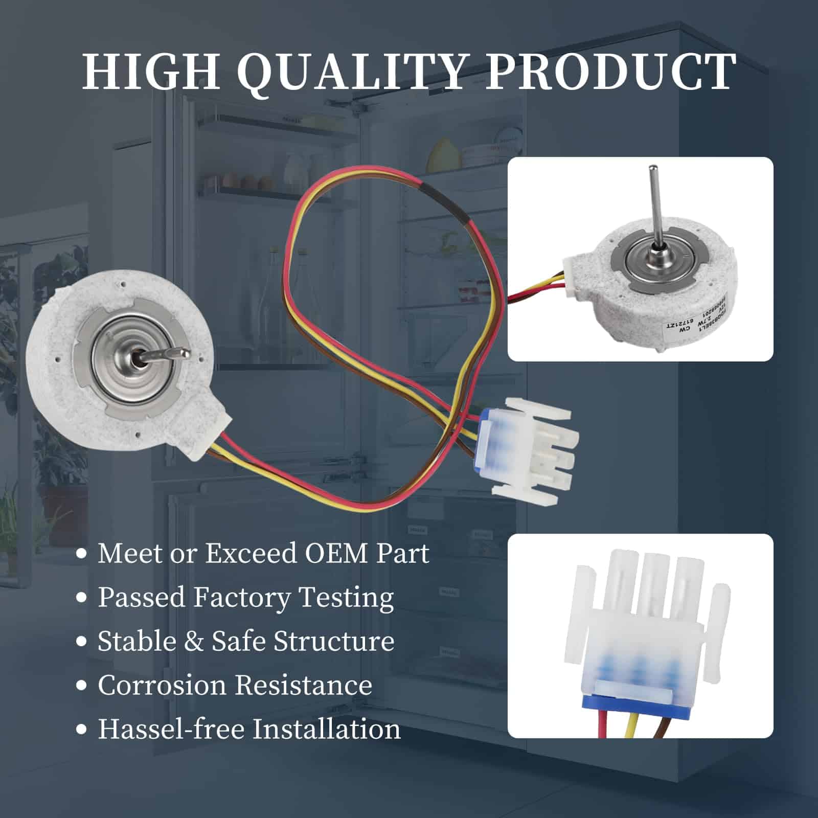 Motor del ventilador evaporador de refrigerador 809069201 - Imagen 4