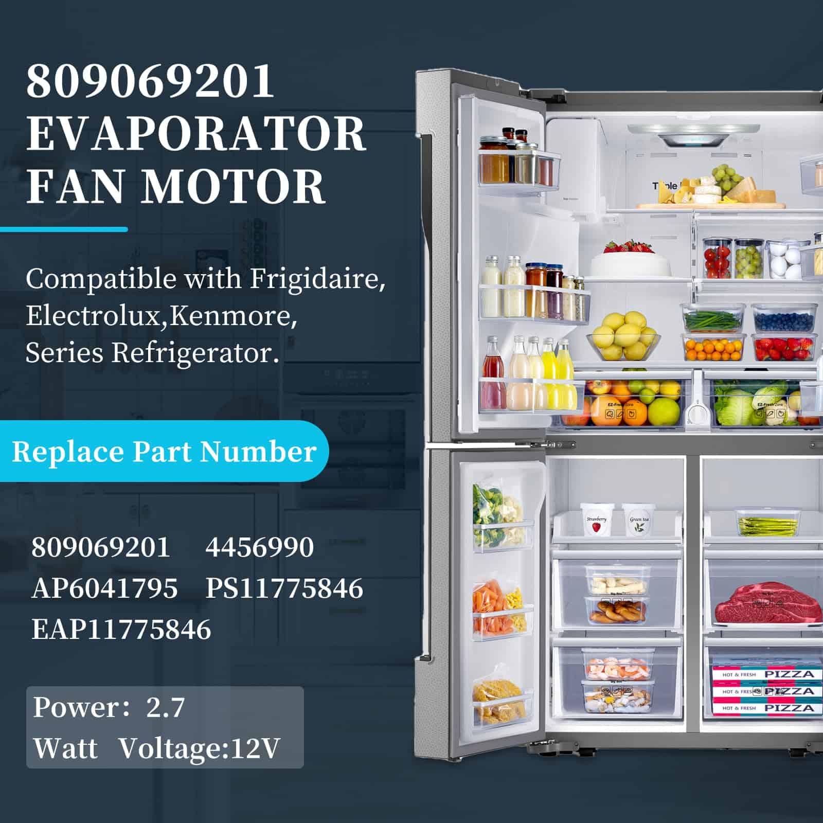 Motor del ventilador evaporador de refrigerador 809069201 - Imagen 3