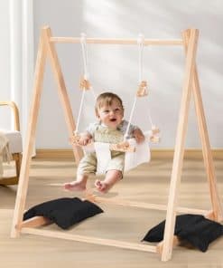 Columpio de madera para bebé de 6 a 36 meses, columpio
