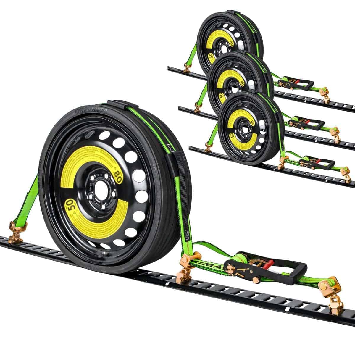 MIMANCHI 2" x 10' Correas para Neumáticos E Track, Juego de