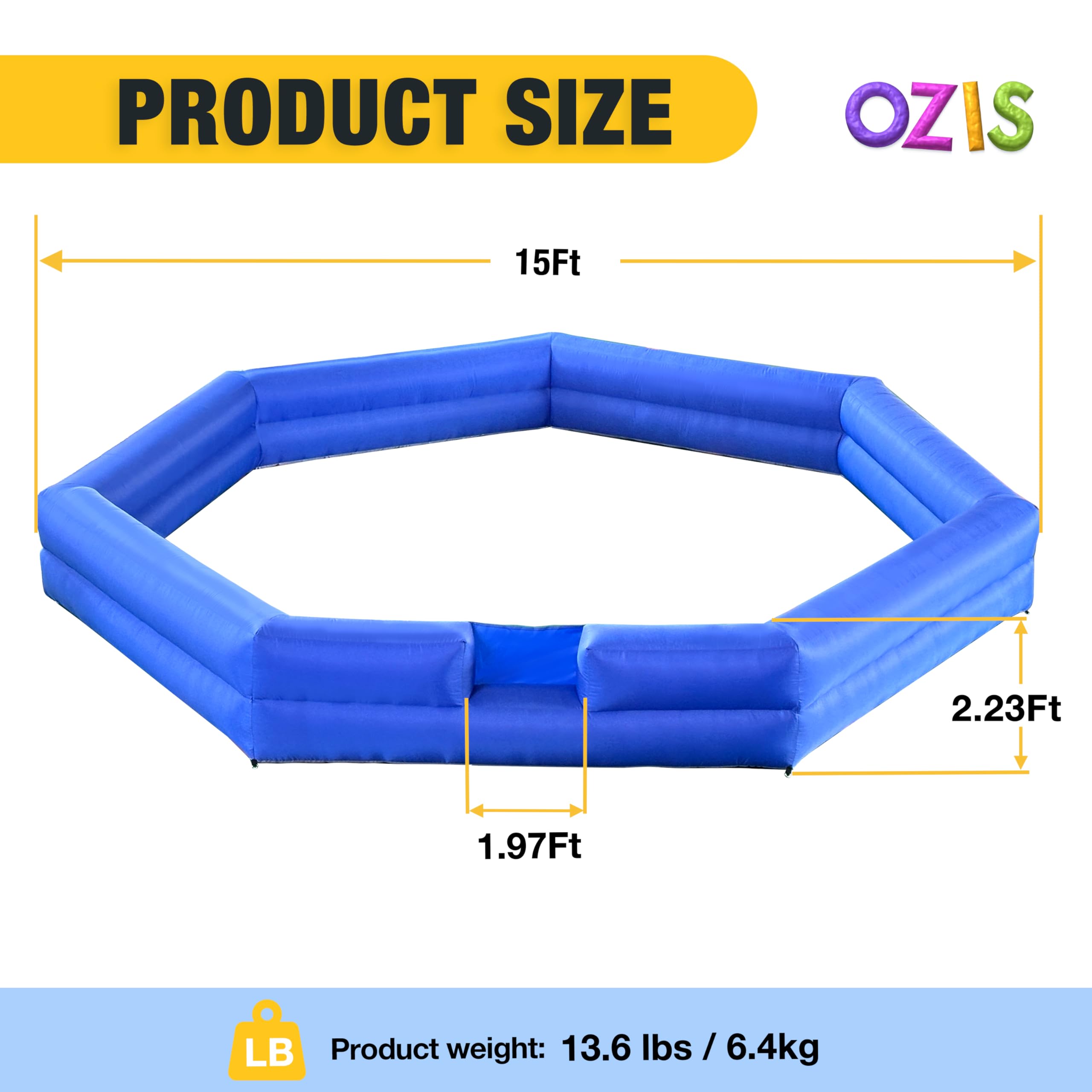 15FT Pitball Inflable con Soplador Incorporado, Cancha de - Imagen 4