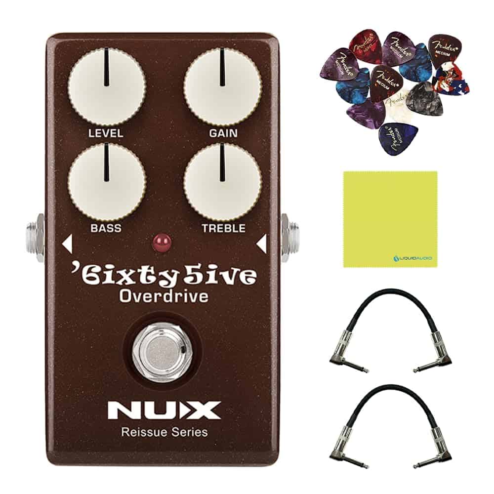 Pedal de Efecto Overdrive NUX 6ixty5ive con 2 Cables de