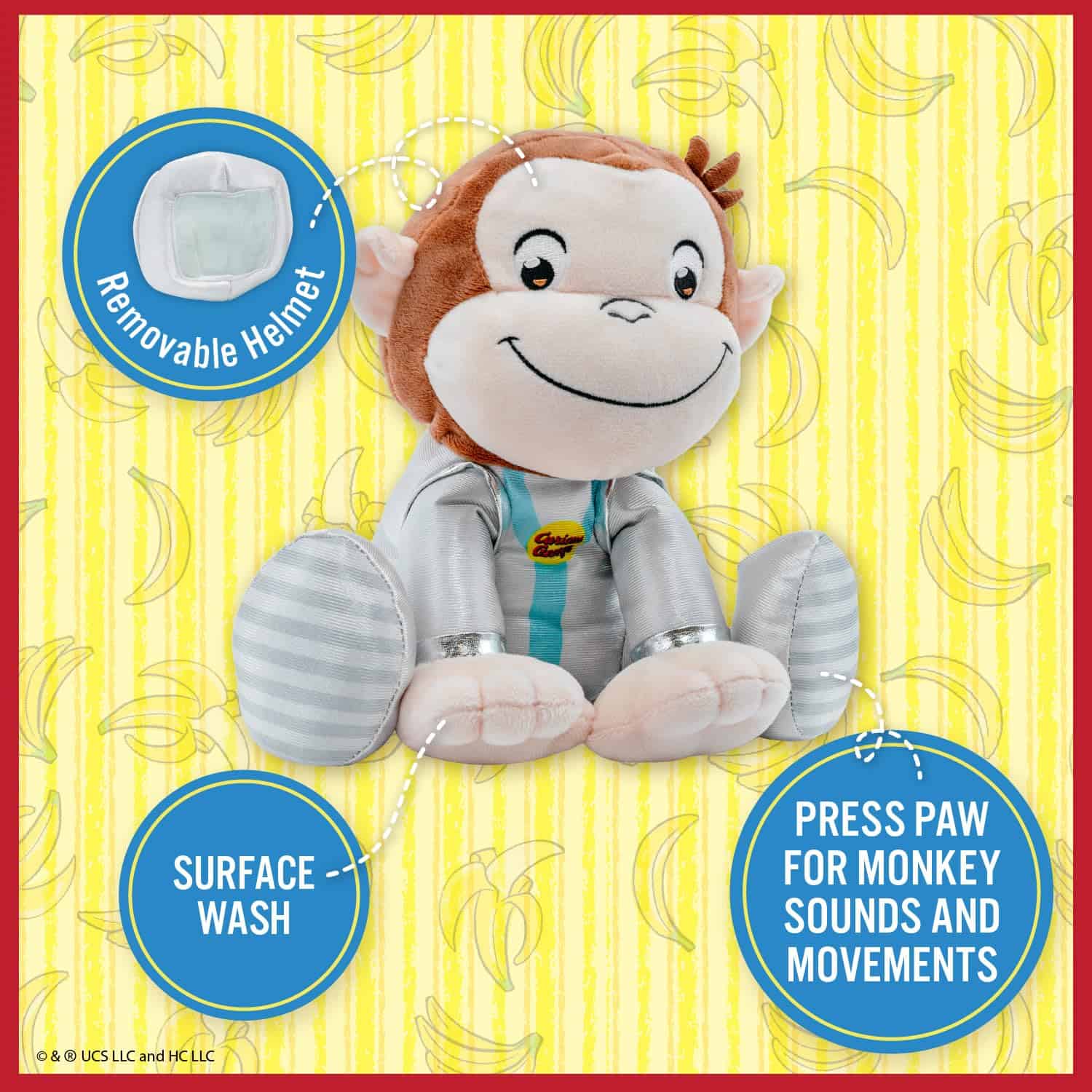 Peluche de Curious George Astronauta Animado para Niños - Imagen 4