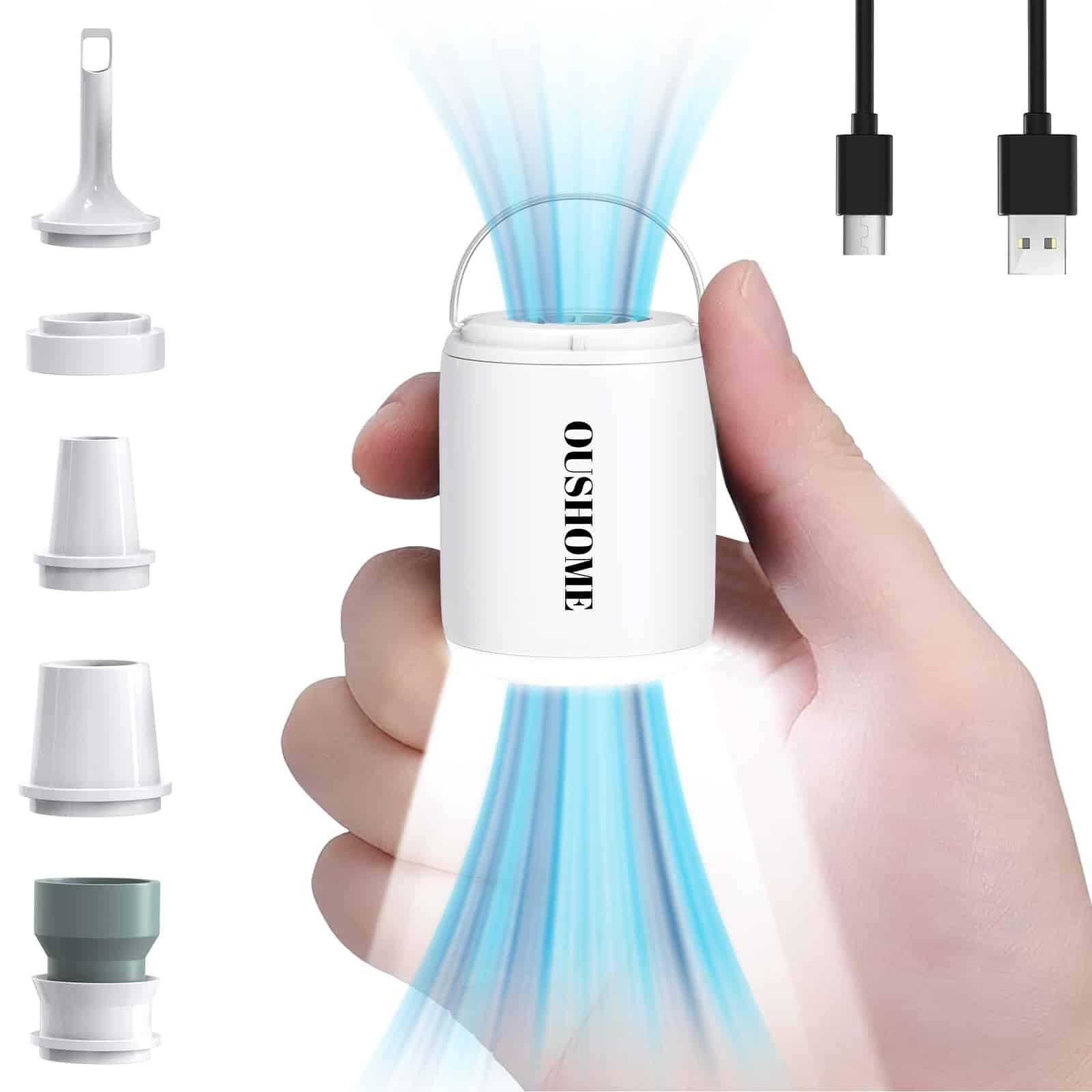 Bomba de Aire Portátil Oushome para Inflables, Mini Bomba