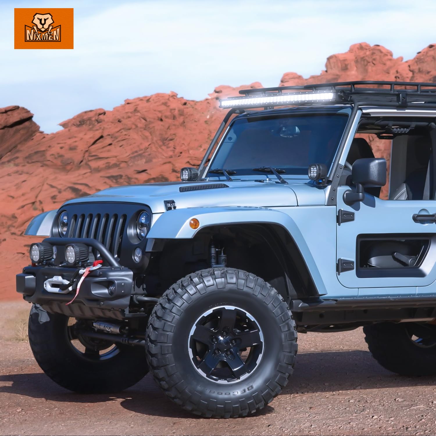 Barra de luz LED curvada Nilight de 42 pulgadas 165W Combo - Imagen 10