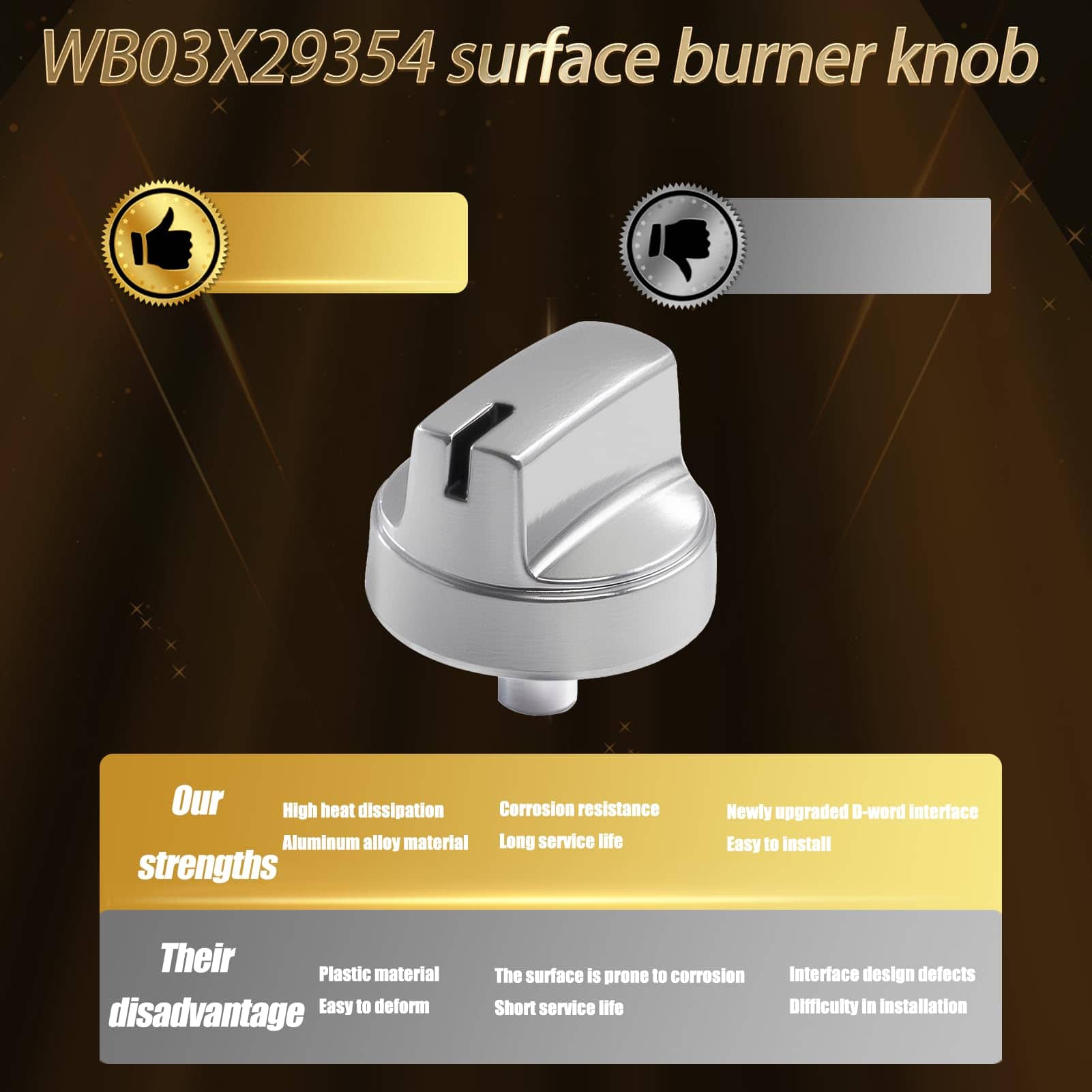Perilla de estufa 2024 Upgrade WB03X29354 para perillas de - Imagen 5