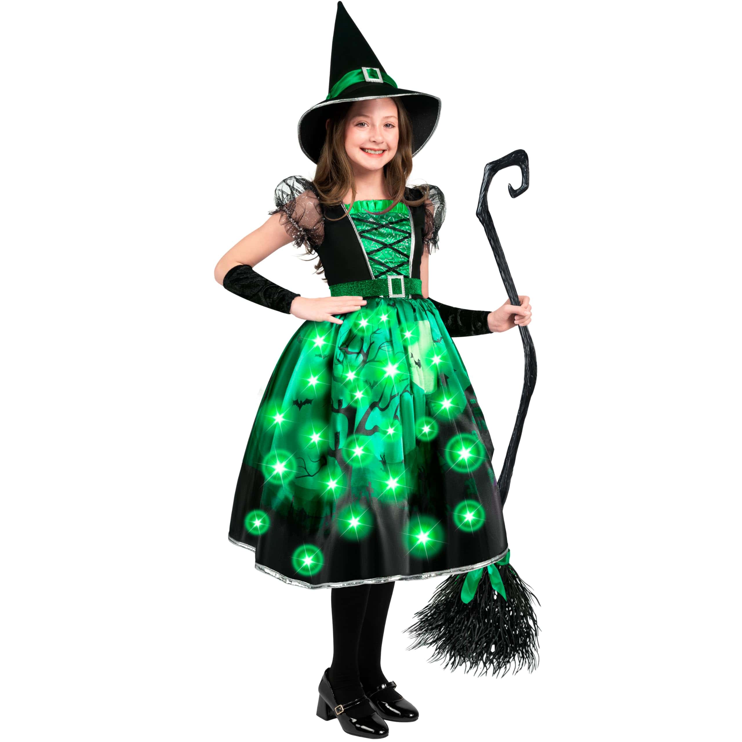 Disfraz de Bruja para Niñas Spooktacular -Verde - Imagen 4