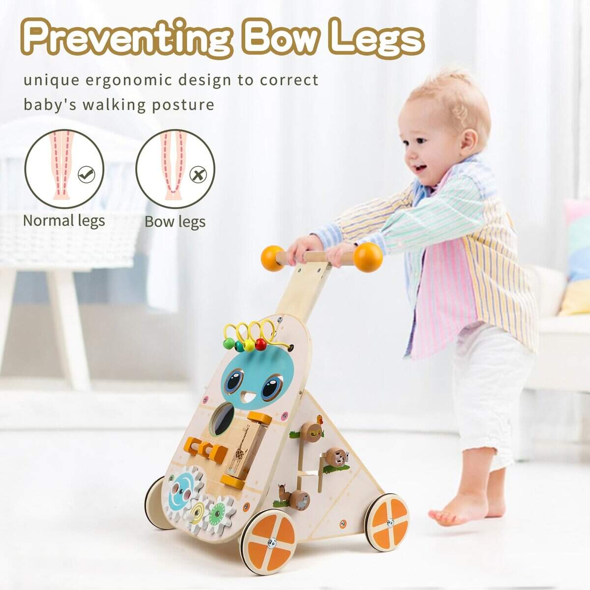 Canuan Andador de Madera para Bebés, Andador de Actividades - Imagen 5