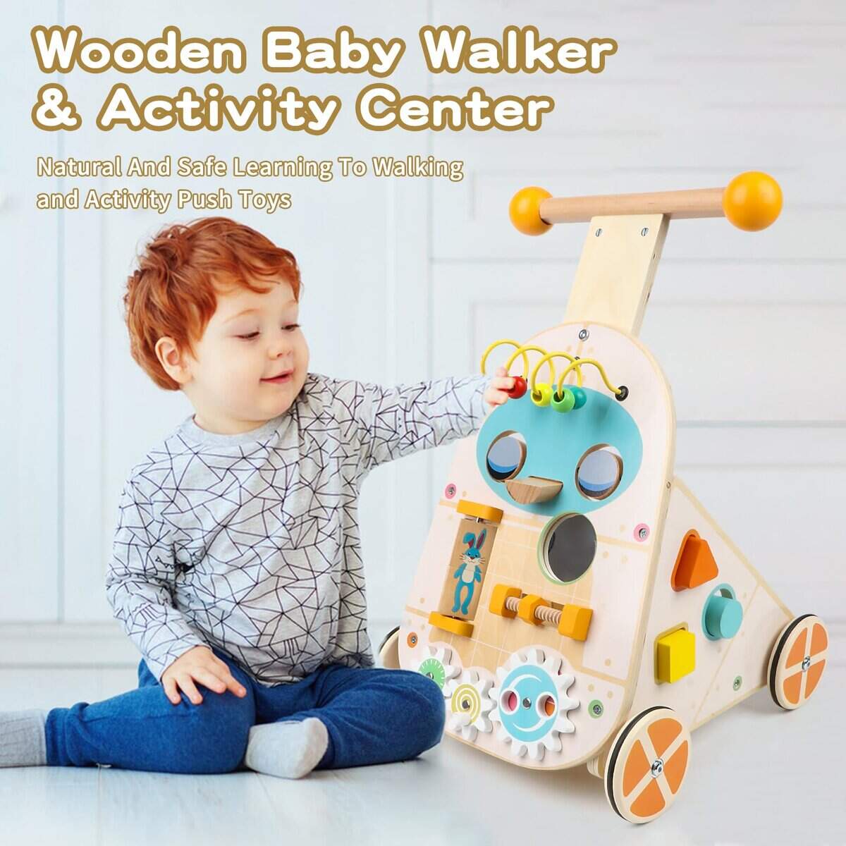 Canuan Andador de Madera para Bebés, Andador de Actividades - Imagen 6