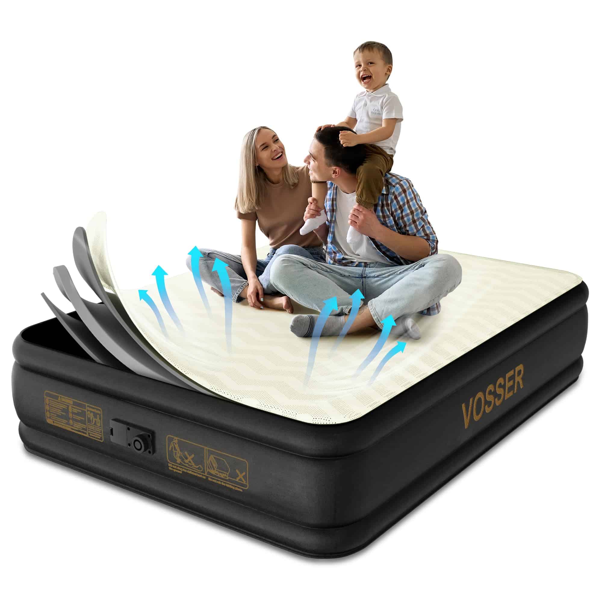 Colchón de Aire VOSSER Queen con Bomba Incorporada, Colchón