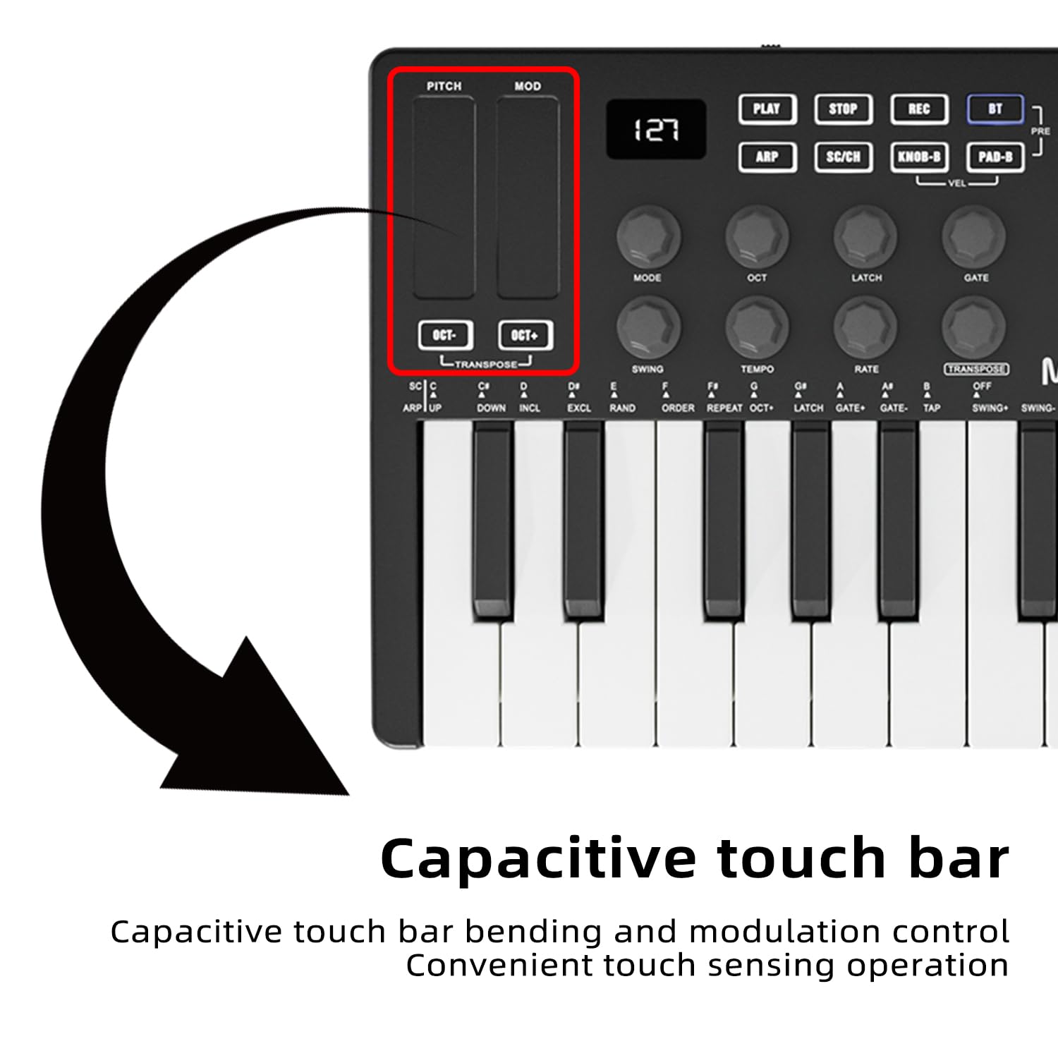 Controlador de teclado MIDI USB M-VAVE de 25 teclas con 8 - Imagen 10