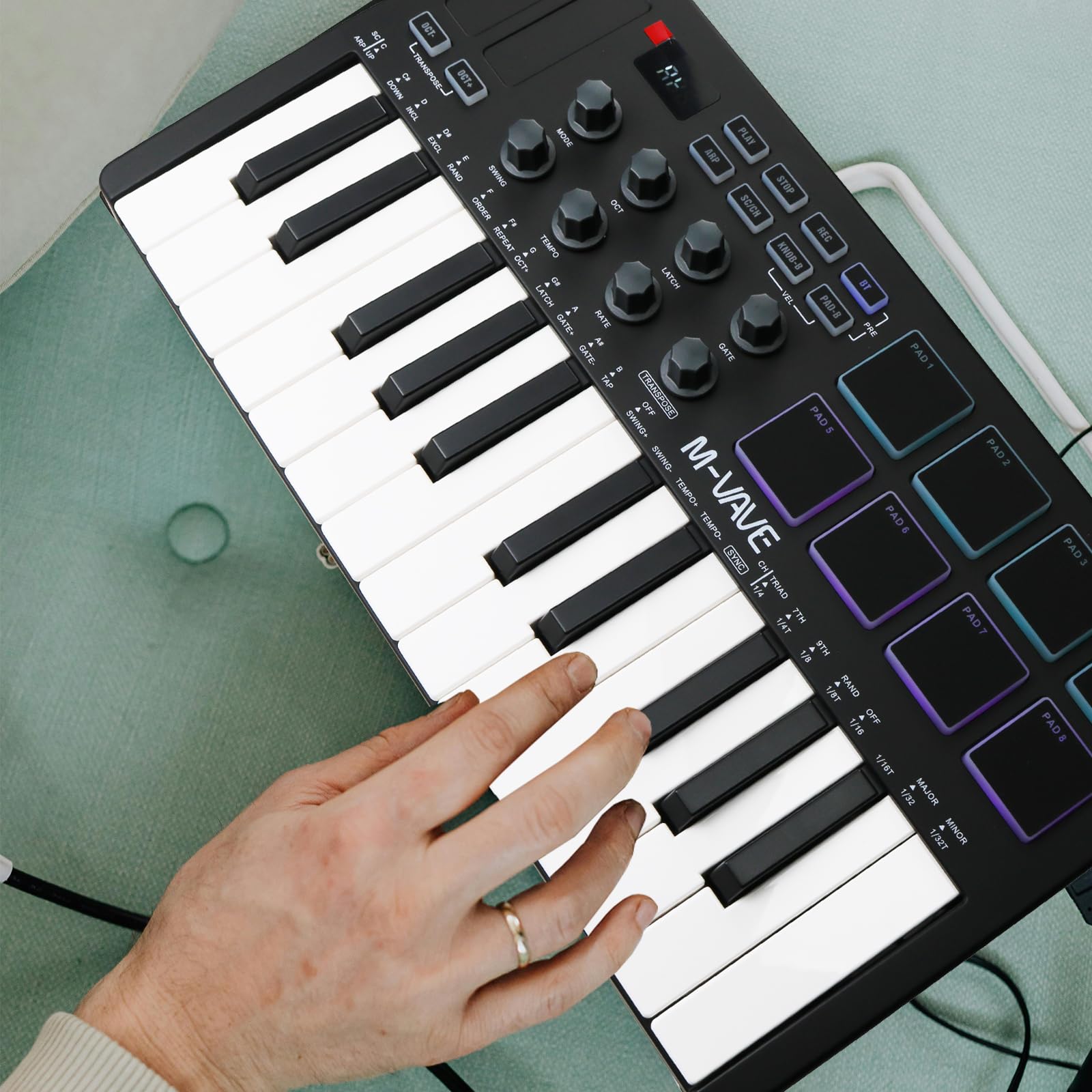 Controlador de teclado MIDI USB M-VAVE de 25 teclas con 8 - Imagen 5