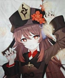 Funda de Almohada de Cuerpo de Hu Tao Anime Girl de