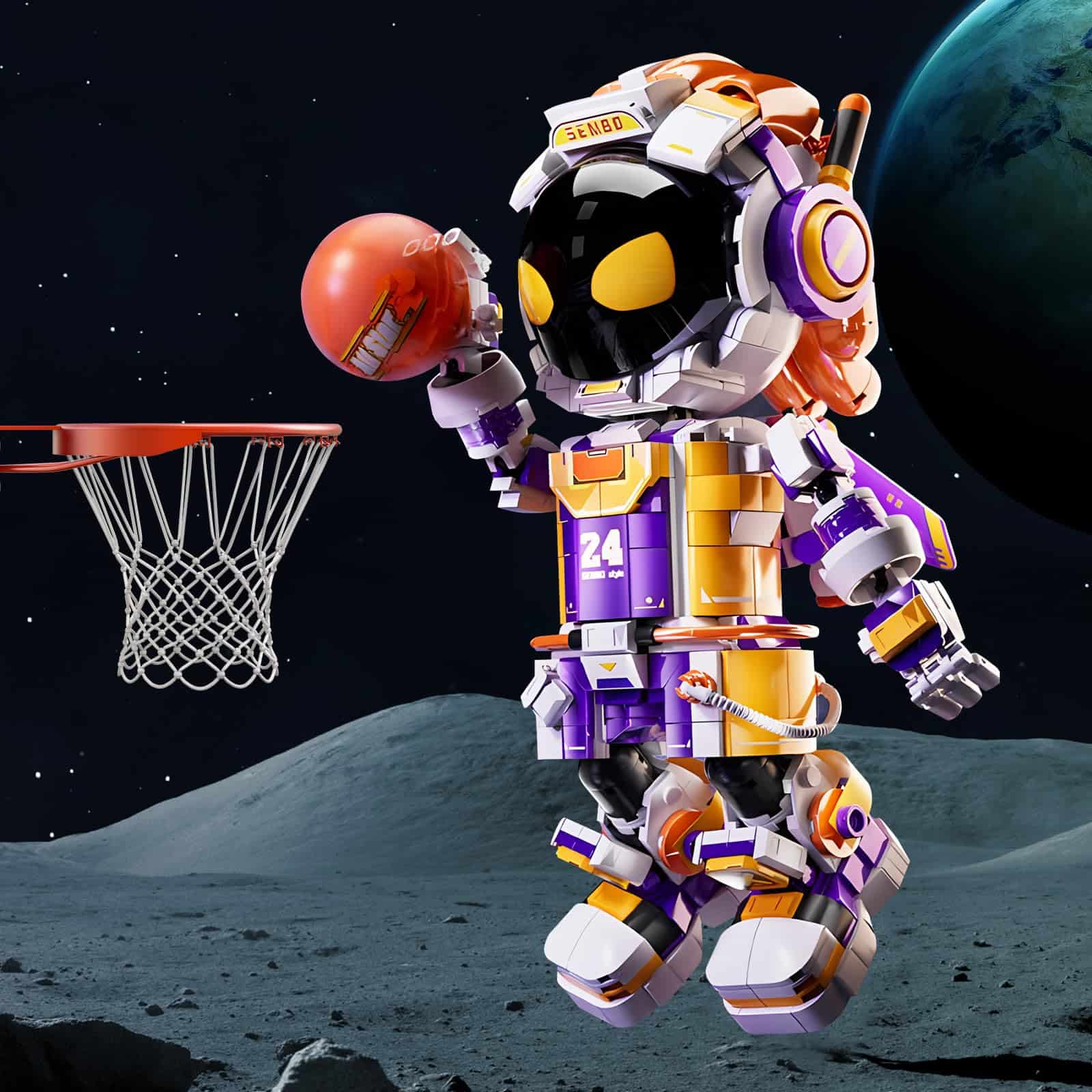 Set de construcción de Bloques de Jugador de Baloncesto - Imagen 7