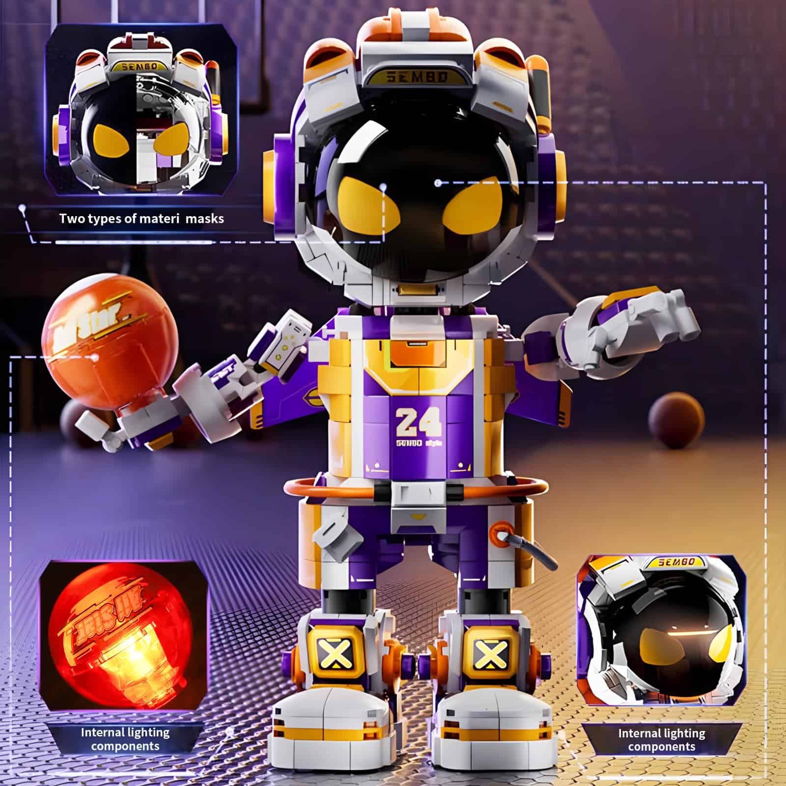 Set de construcción de Bloques de Jugador de Baloncesto - Imagen 6