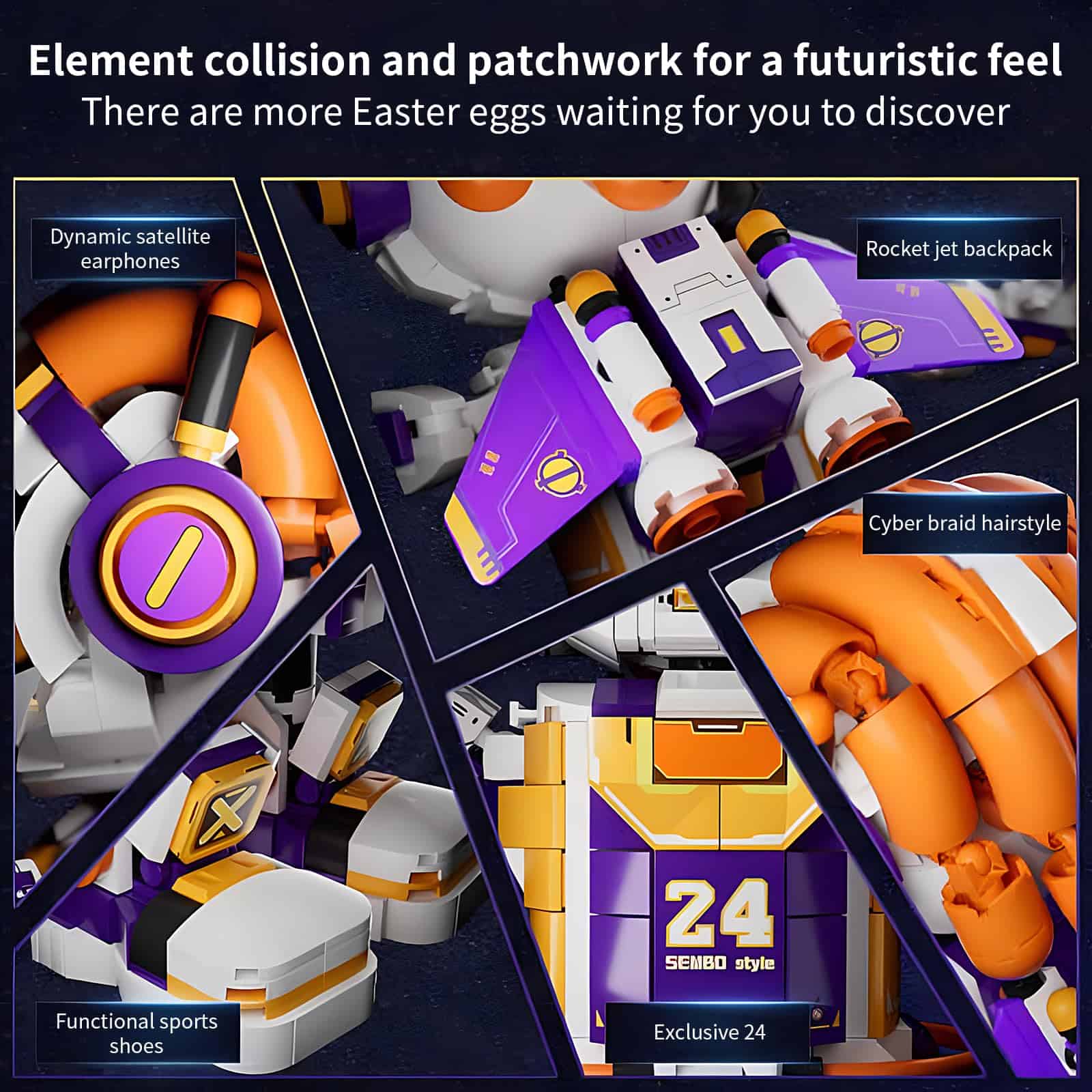 Set de construcción de Bloques de Jugador de Baloncesto - Imagen 8