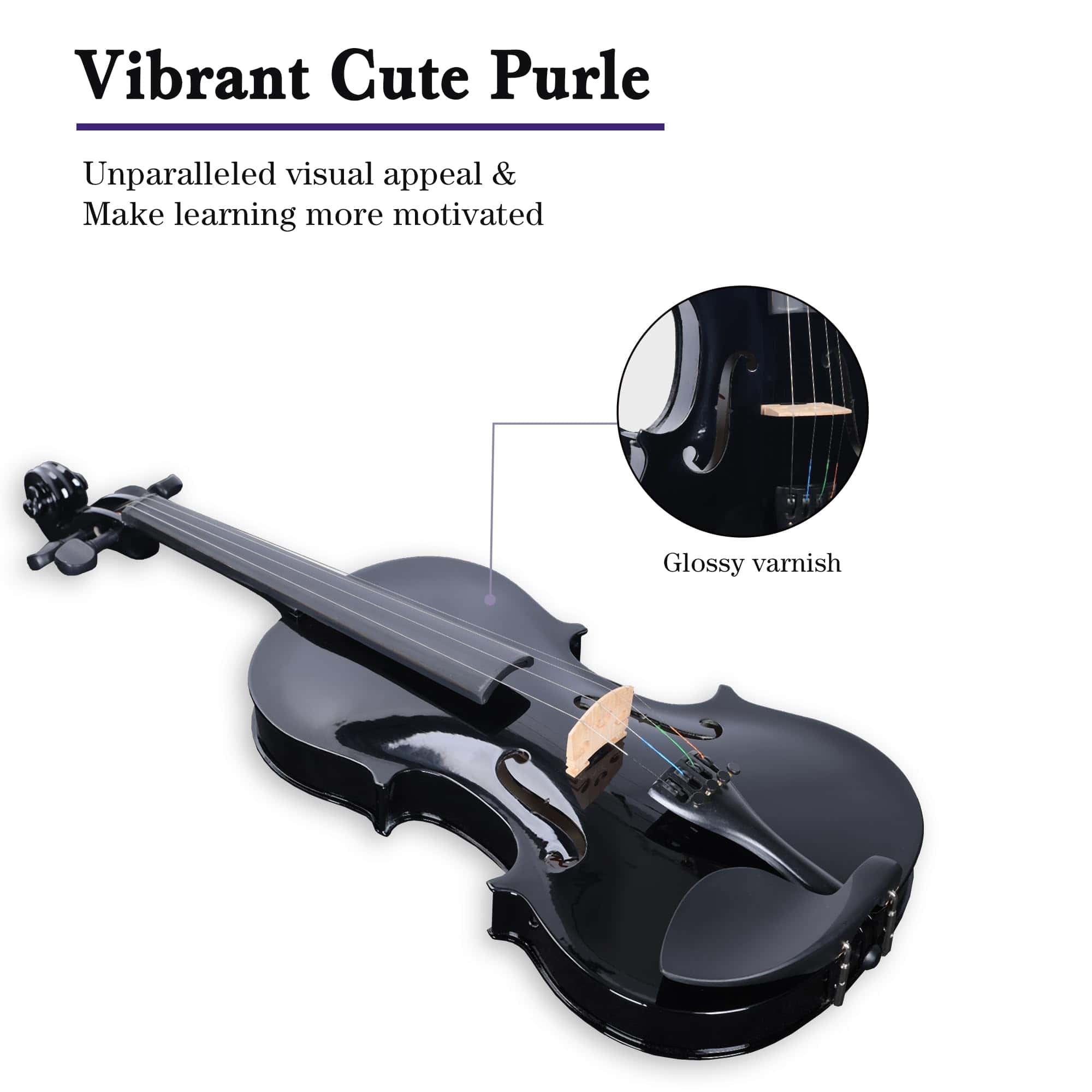 Violín Acústico ADM para Niños Principiantes, Violín Fiddle - Imagen 4