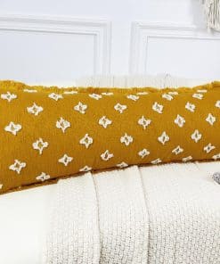 Funda de Almohada Lumbar Larga Boho DRNOU 14x48 con Borlas,