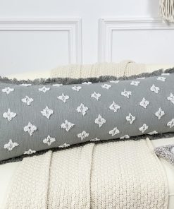 Funda de Almohada Larga Boho DRNOU 14x48 con Borlas,
