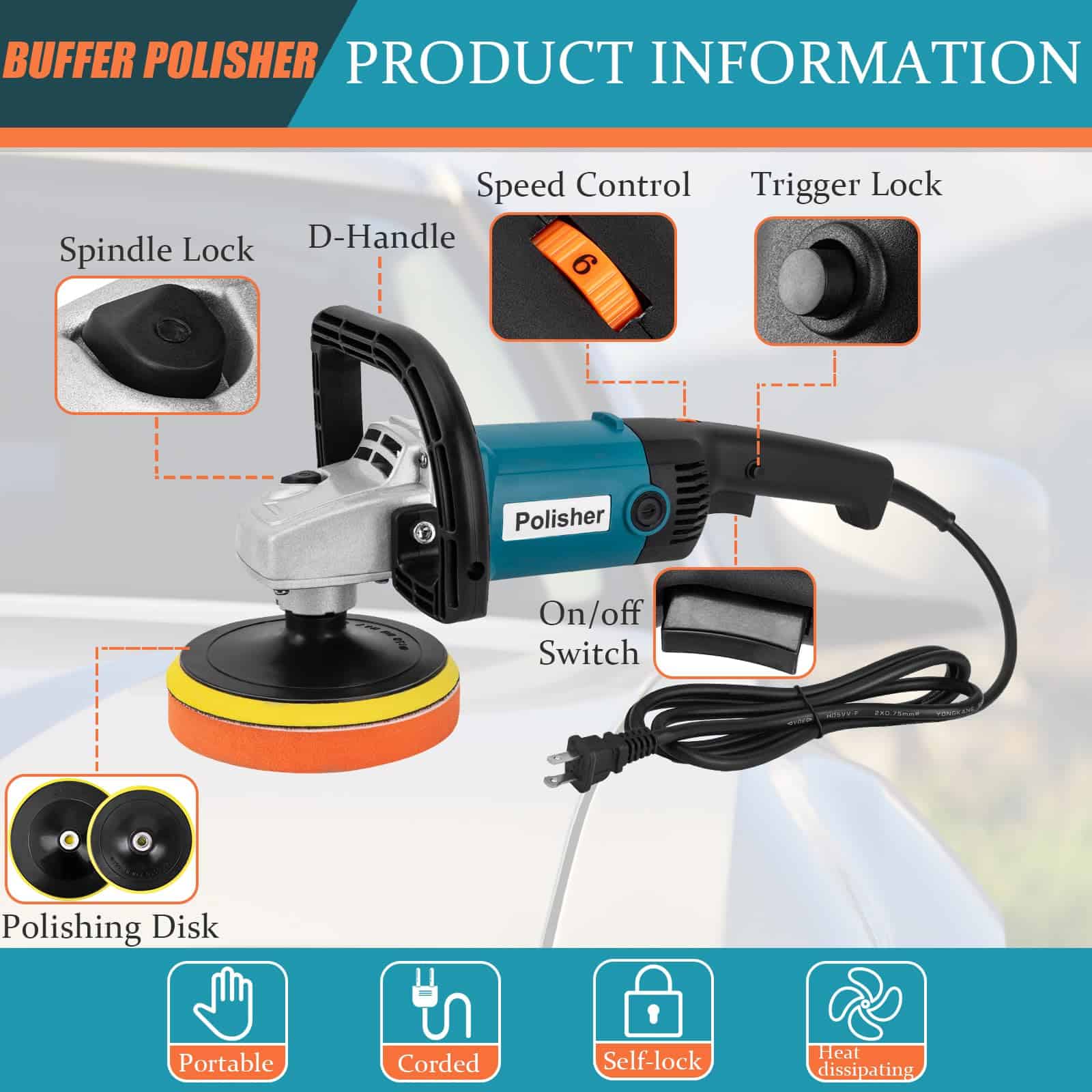 Pulidora de Buffer, Kit de Pulidores y Pulidoras para - Imagen 3