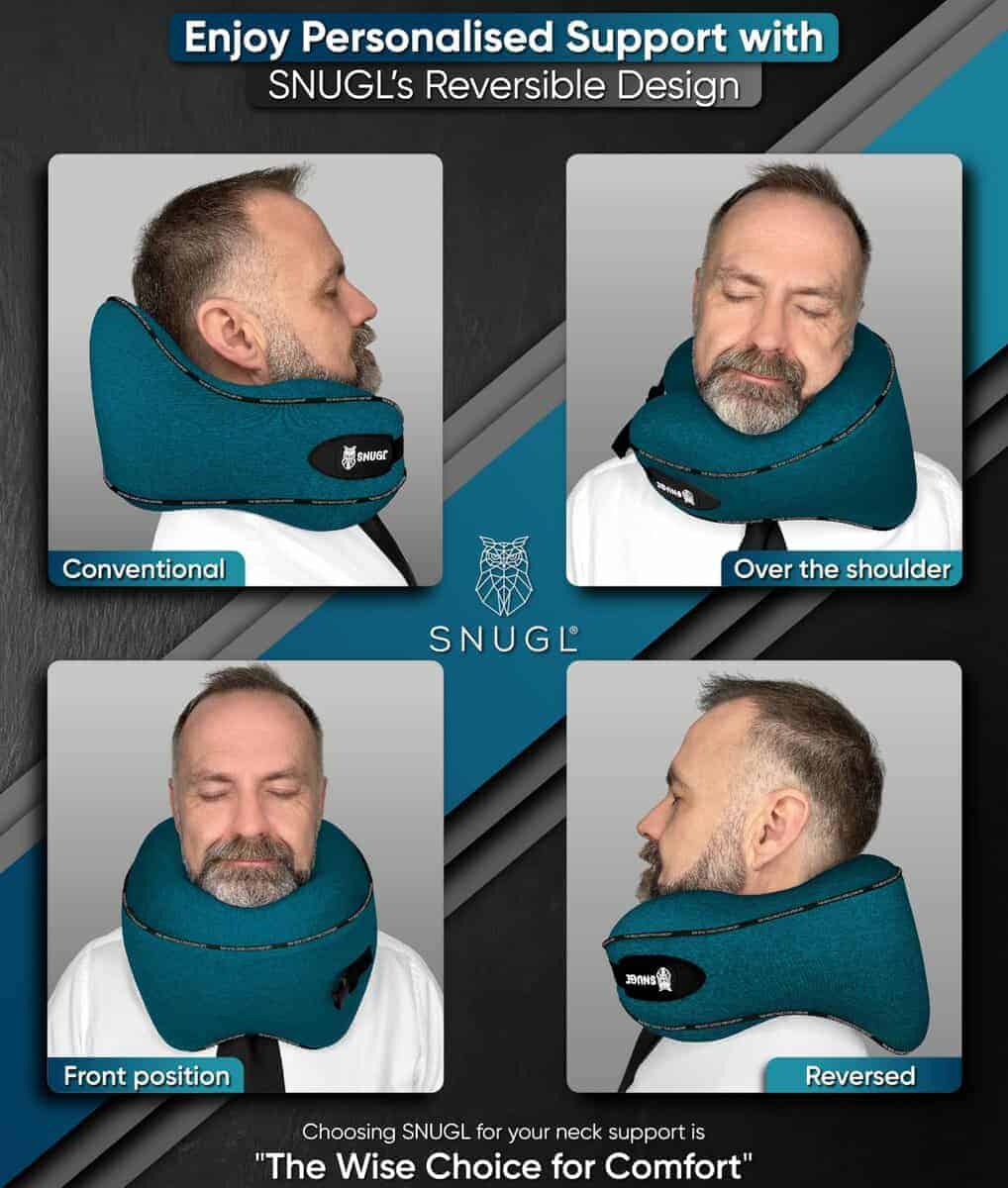 Almohada de viaje para cuello SNUGL - Almohada -Turquesa - Imagen 4